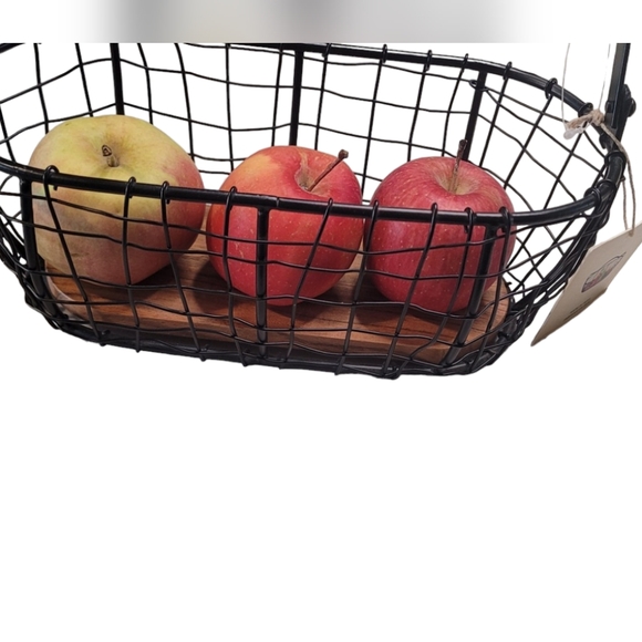 Metal & Wood Wire Basket - Picture 10 of 13